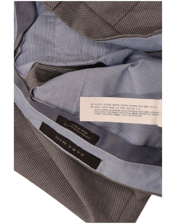 Zara Herre Slim Suit Bukser EU 40 Medium W31 L33 Grå Polyester