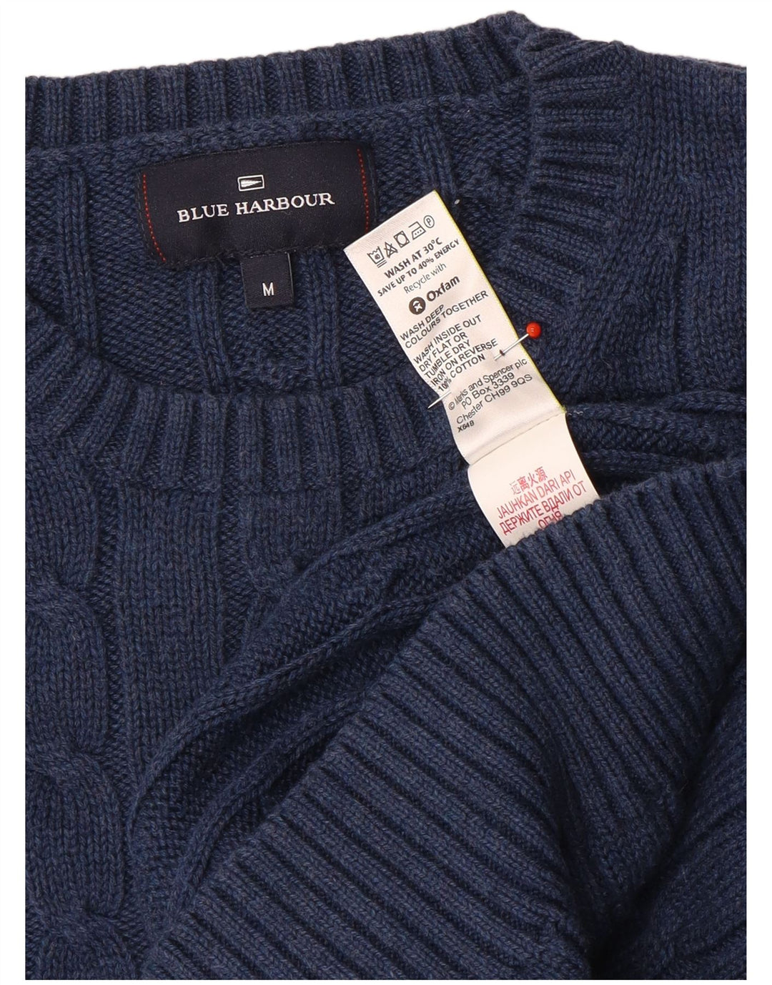 Marks & Spencer Herre Blue Harbor Crew Neck sweater Medium Navy Blue