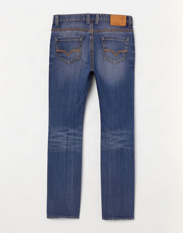 Guess Straight Jeans til mænd W30 L33 Blå Bomuld