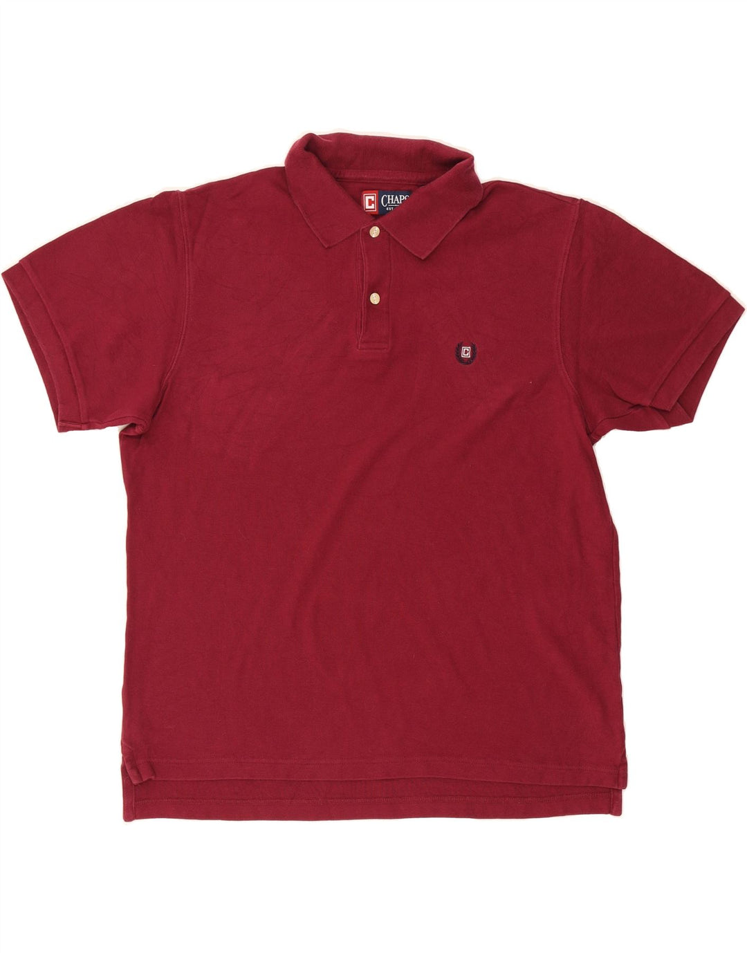 CHAPS Mens Polo Shirt Large Burgundy Cotton Vintage Chaps and Second-Hand Chaps from Messina Hembry 