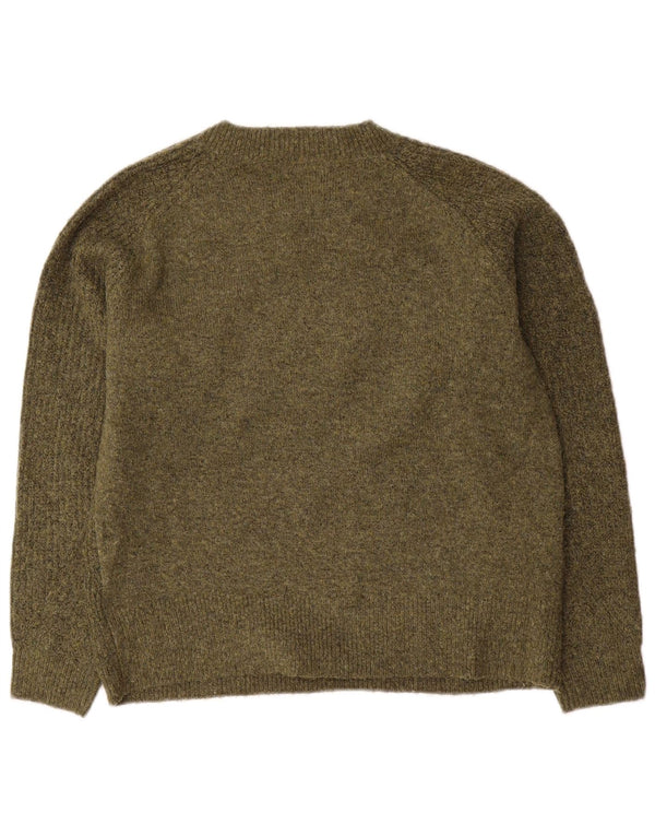 Marks & Spencer Dame Boat Neck Jumper Sweater UK 10 Small Khaki