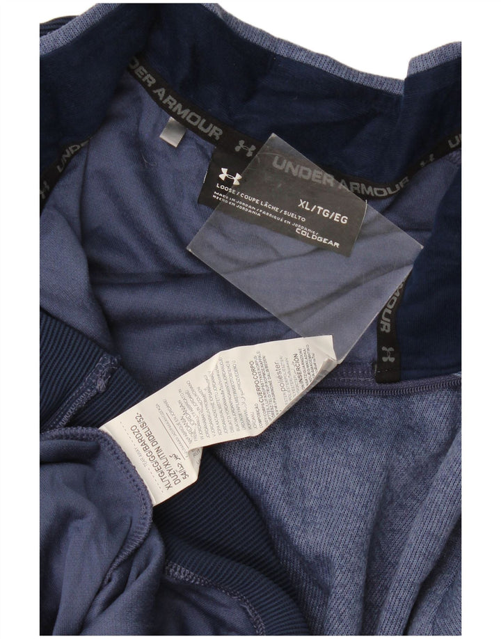 Under Armour Herre Cold Gear Pullover Træningsdragt Top XL Navy Blue Colourblock