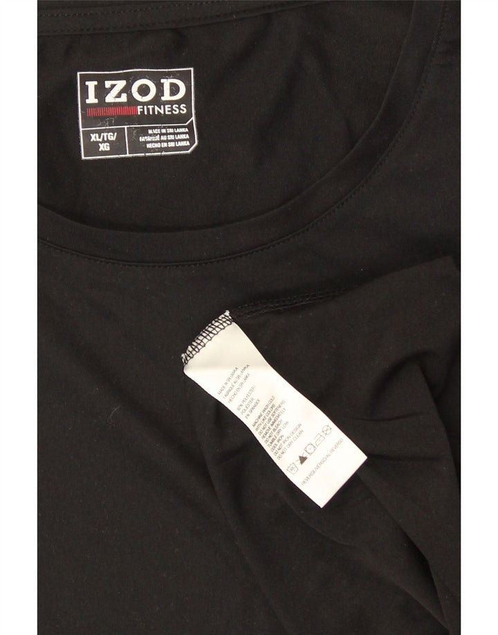 Izod Dame T-Shirt Top UK 18 XL Sort Polyester