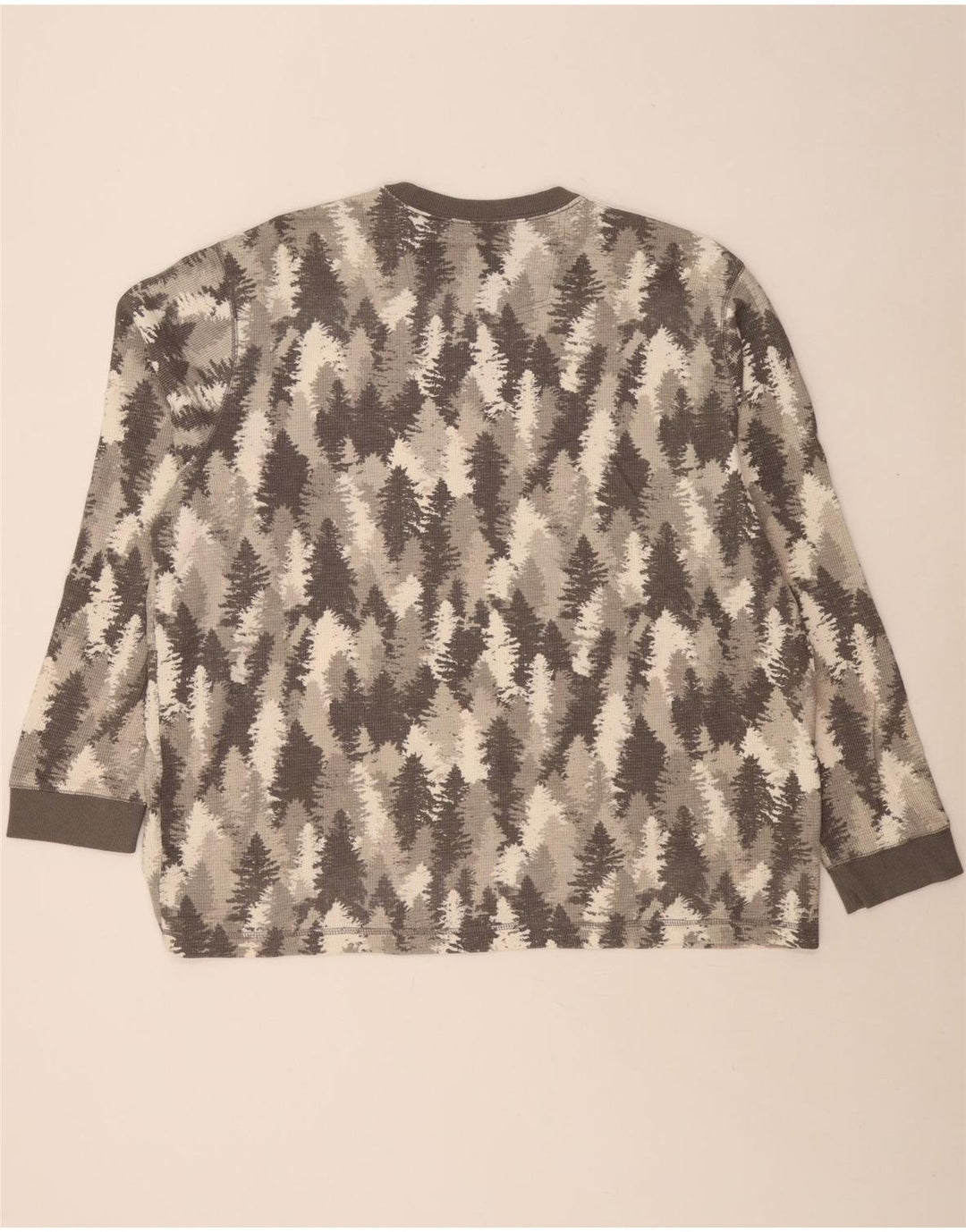 EDDIE BAUER Herre abstrakt mønster top langærmet 2XL grå bomuld