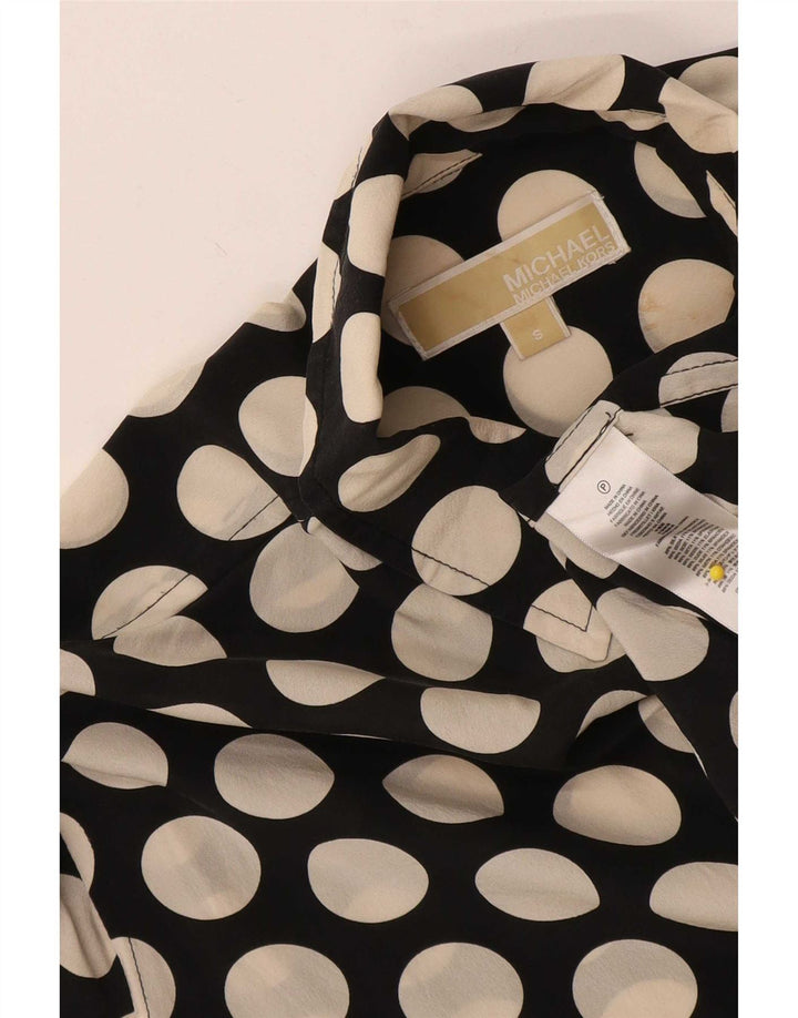 Michael Kors Dame Longline Oversized Shirt UK 10 Small Black Polka Dot