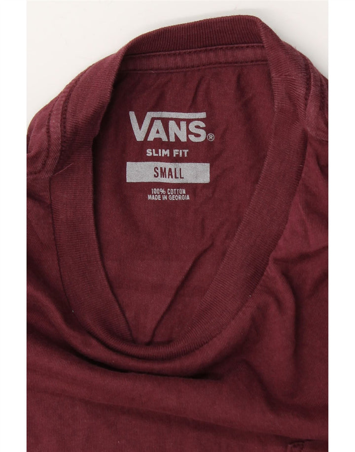 VANS Herre Slim Fit grafisk T-shirt Top Lille rødbrun bomuld