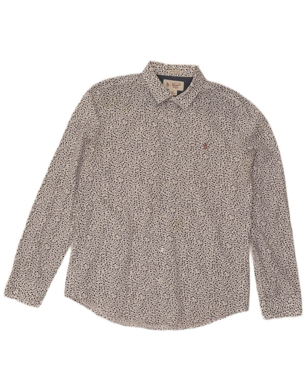 Penguin Heritage Slim Fit Skjorte Stor hvid blomstret bomuld