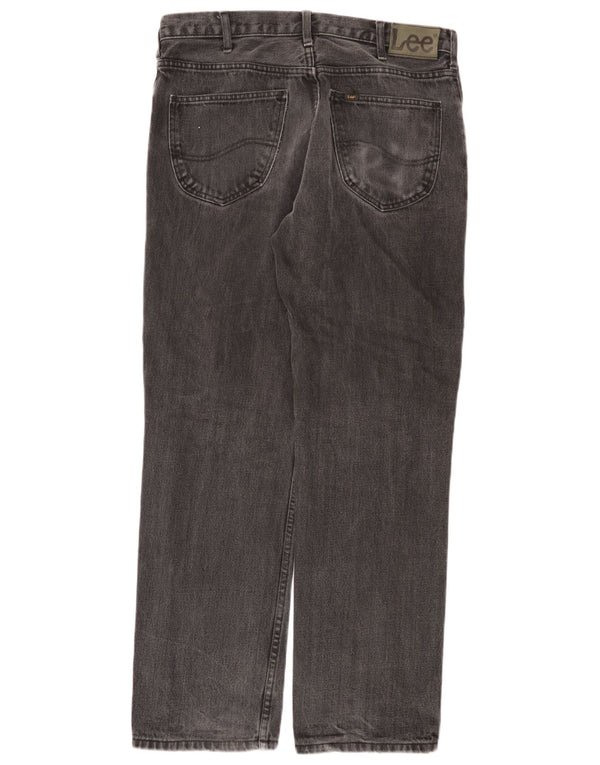 Lee Mens Brooklyn Straight Jeans W34 L30 Grå Bomuld
