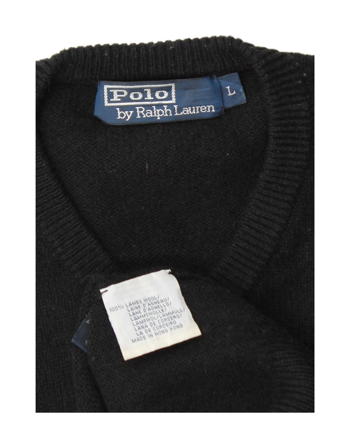 Polo Ralph Lauren Herre V-hals sweater Stor sort lammeuld