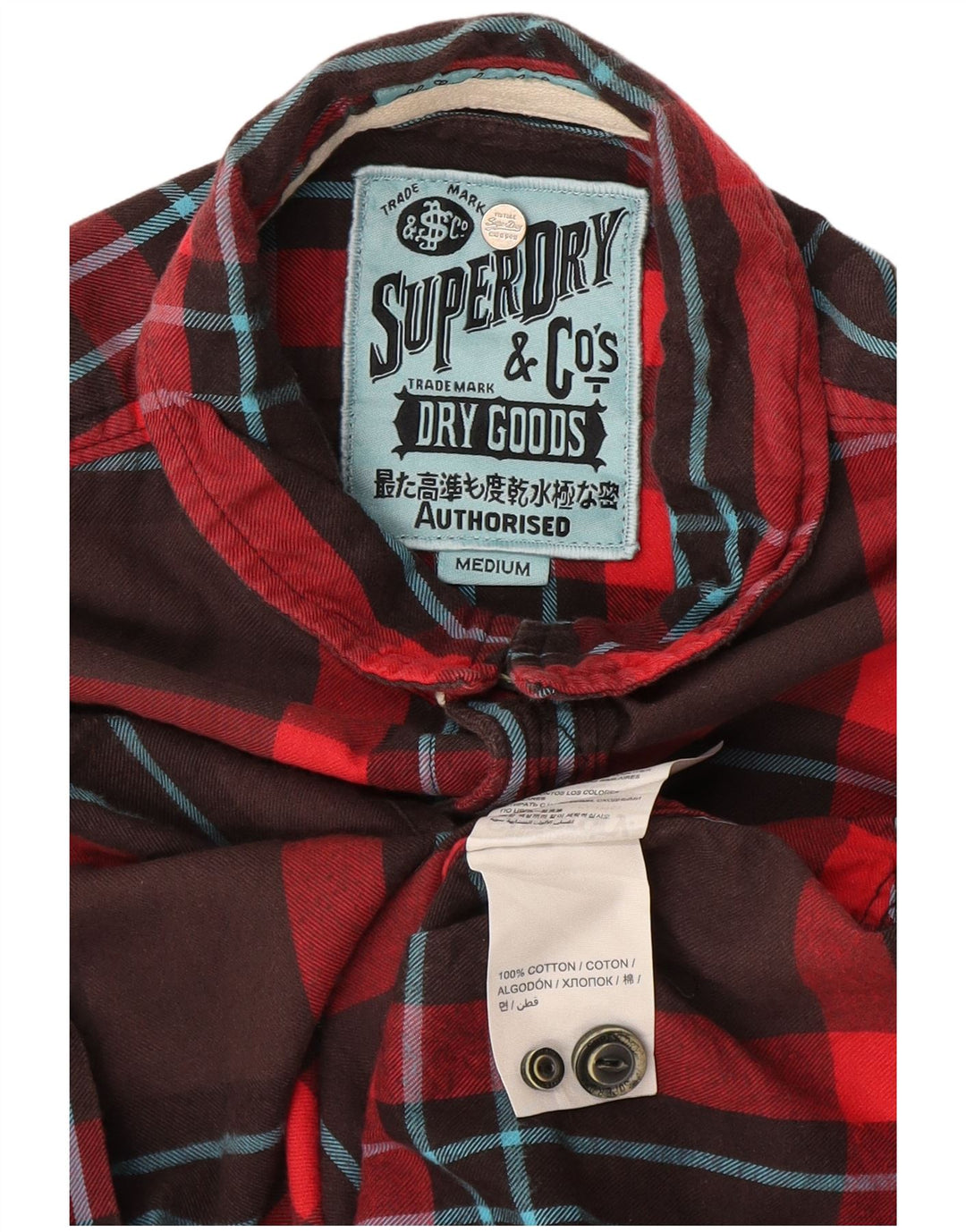 Superdry Flanelskjorte til mænd, medium brun ternet bomuld
