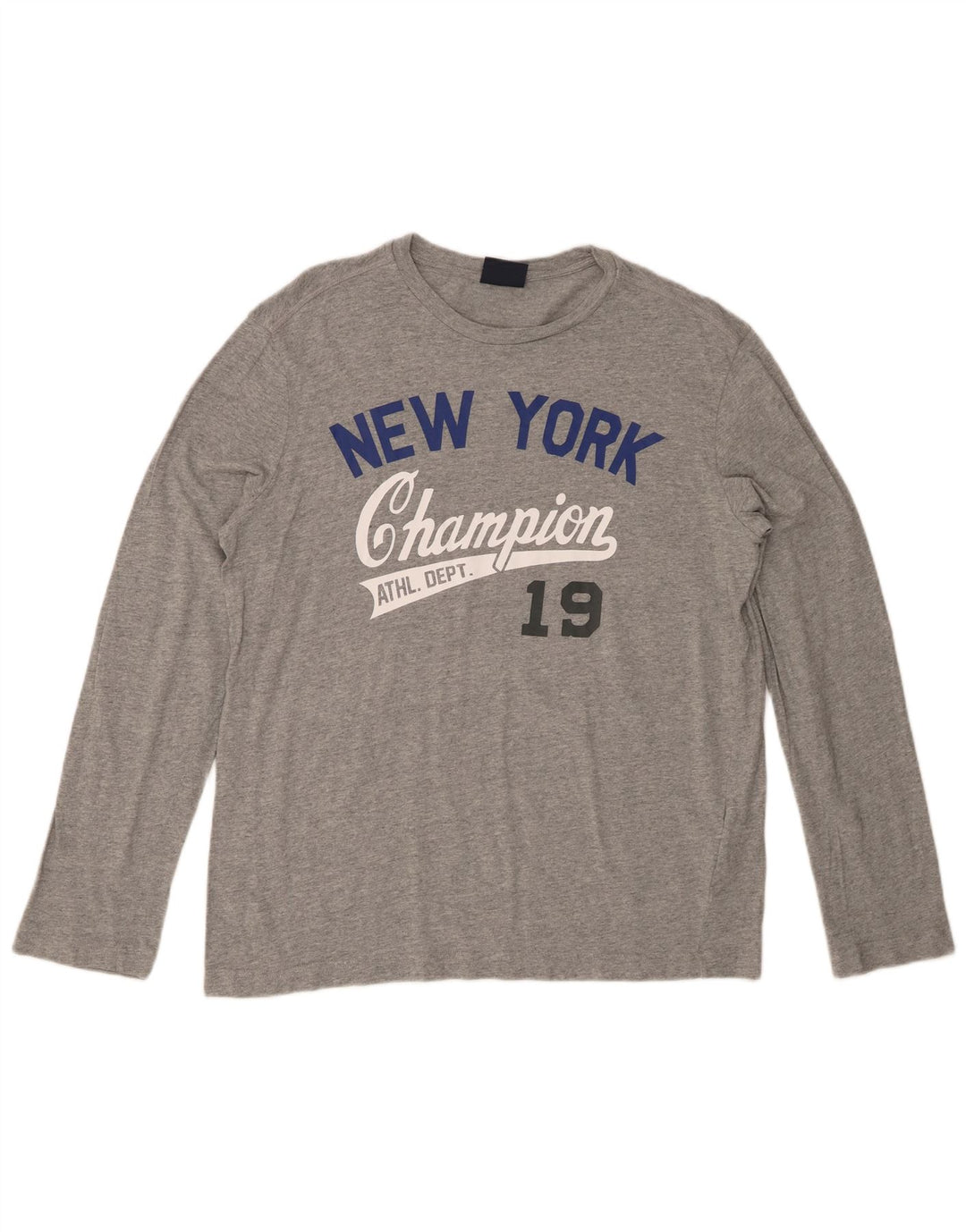 CHAMPION Herre Grafisk Top Langærmet Stor Grå Bomuld