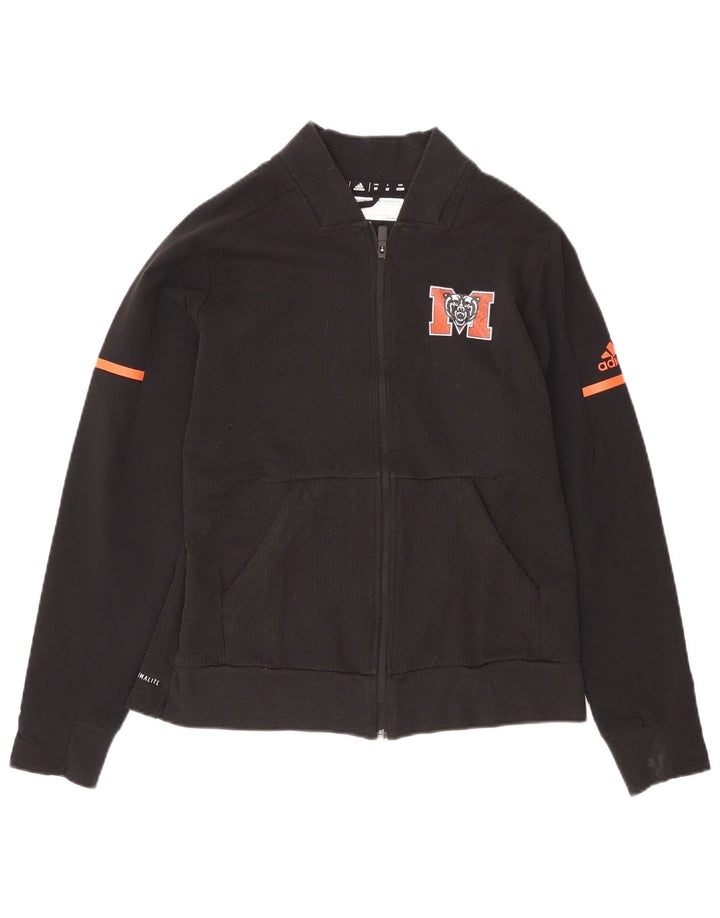 ADIDAS Dame Climalite grafisk træningsdragt topjakke UK 12/14 Medium Black