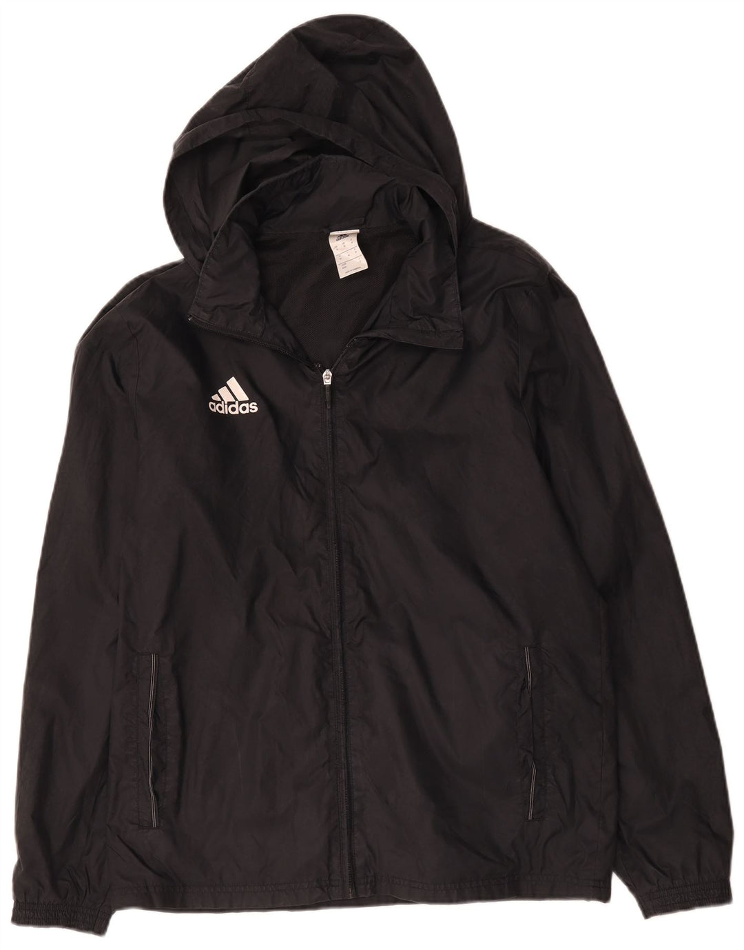 Adidas Regnjakke med hætte til mænd UK 38 Medium Sort Polyamid