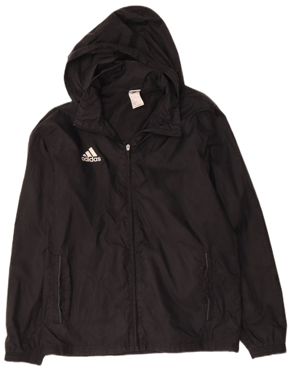 Adidas Regnjakke med hætte til mænd UK 38 Medium Sort Polyamid