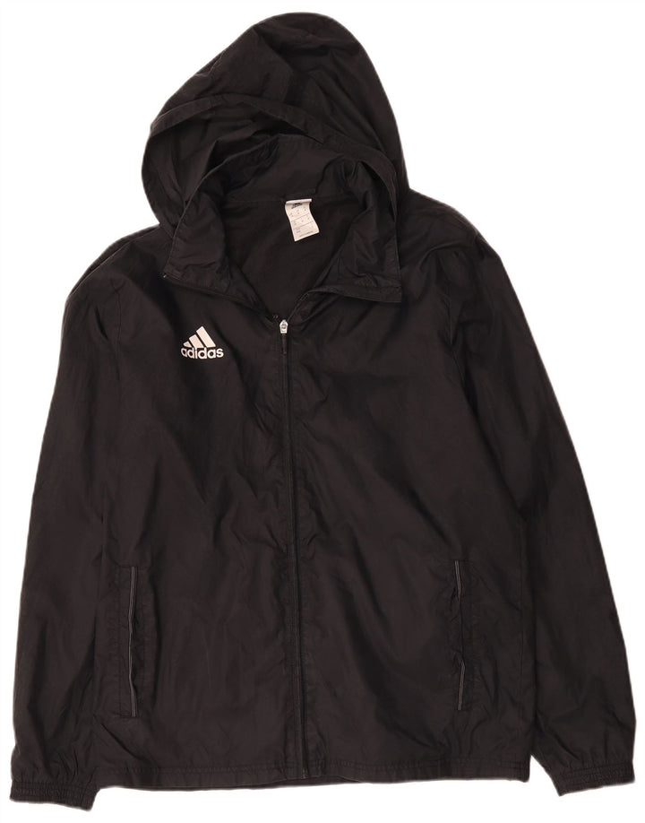 Adidas Regnjakke med hætte til mænd UK 38 Medium Sort Polyamid
