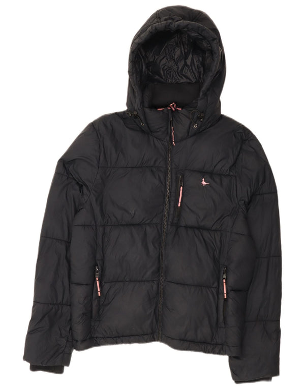 Jack Wills Dame Hooded Relaxed Fit Polstret Jakke UK 10 Small Navy Blue