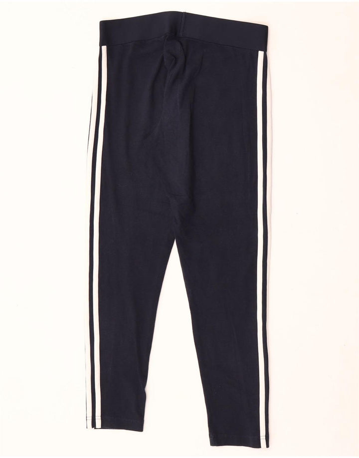 Adidas Dame Leggings UK 12/14 Medium Navy Blue Bomuld