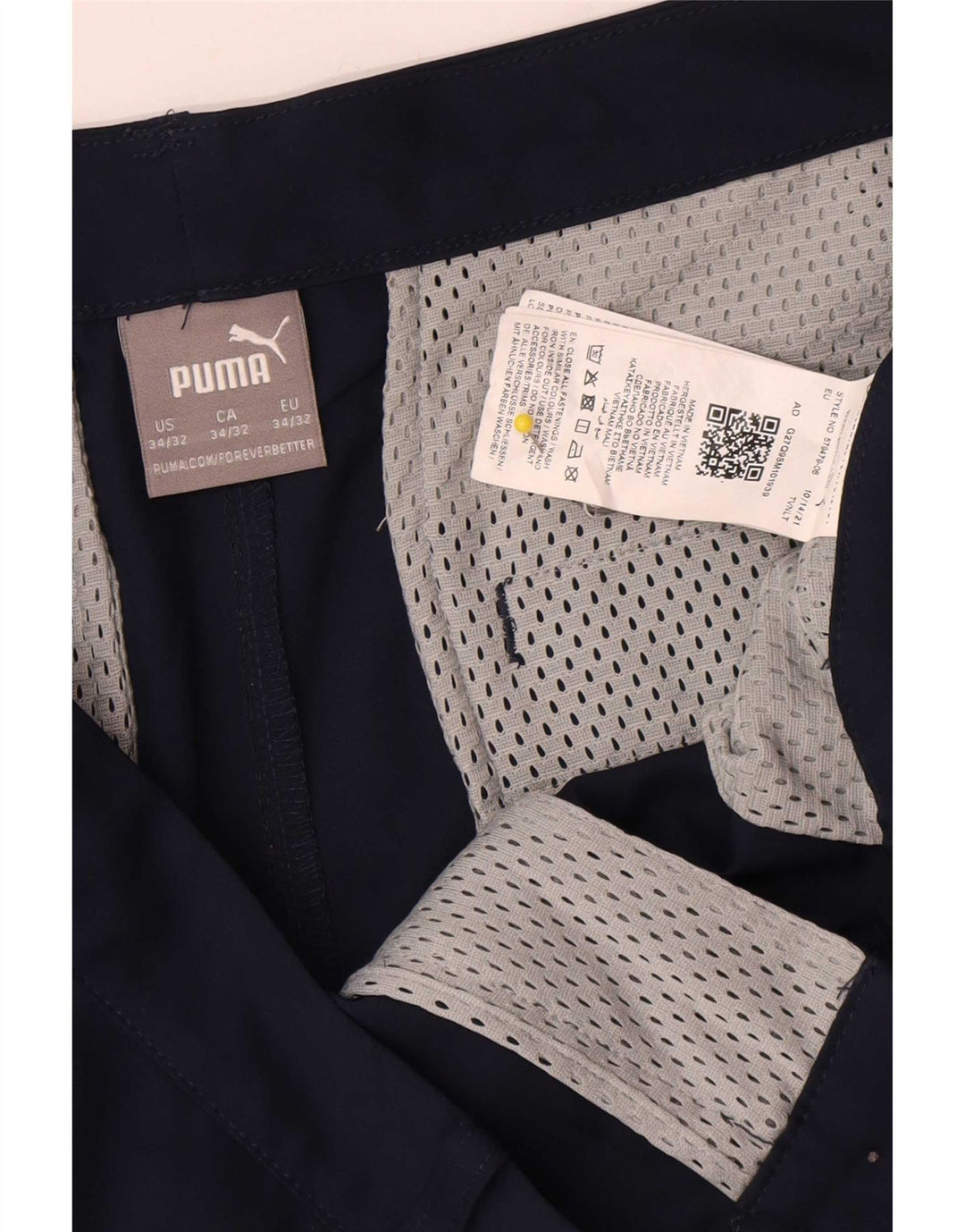 Puma Lige Chino-bukser til mænd W34 L32 Marineblå polyester