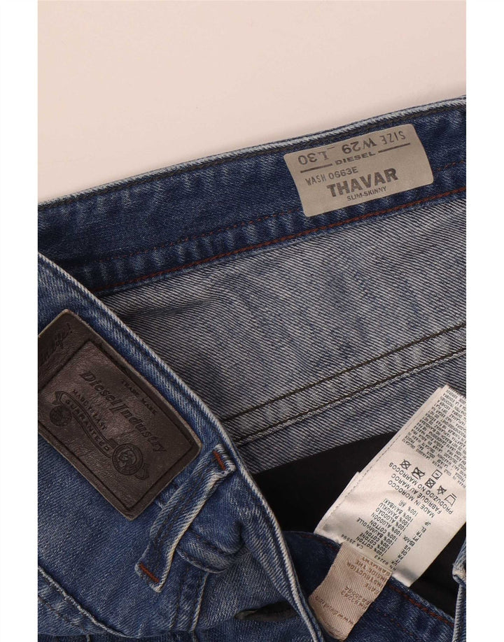 Diesel Herre Thavar Distressed Slim Skinny Jeans W29 L30 Blå