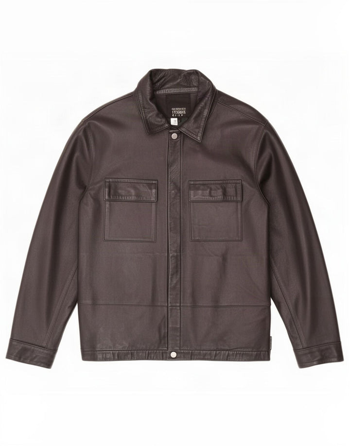 Gianfranco Ferre Dame Læderjakke UK 18 XL Sort