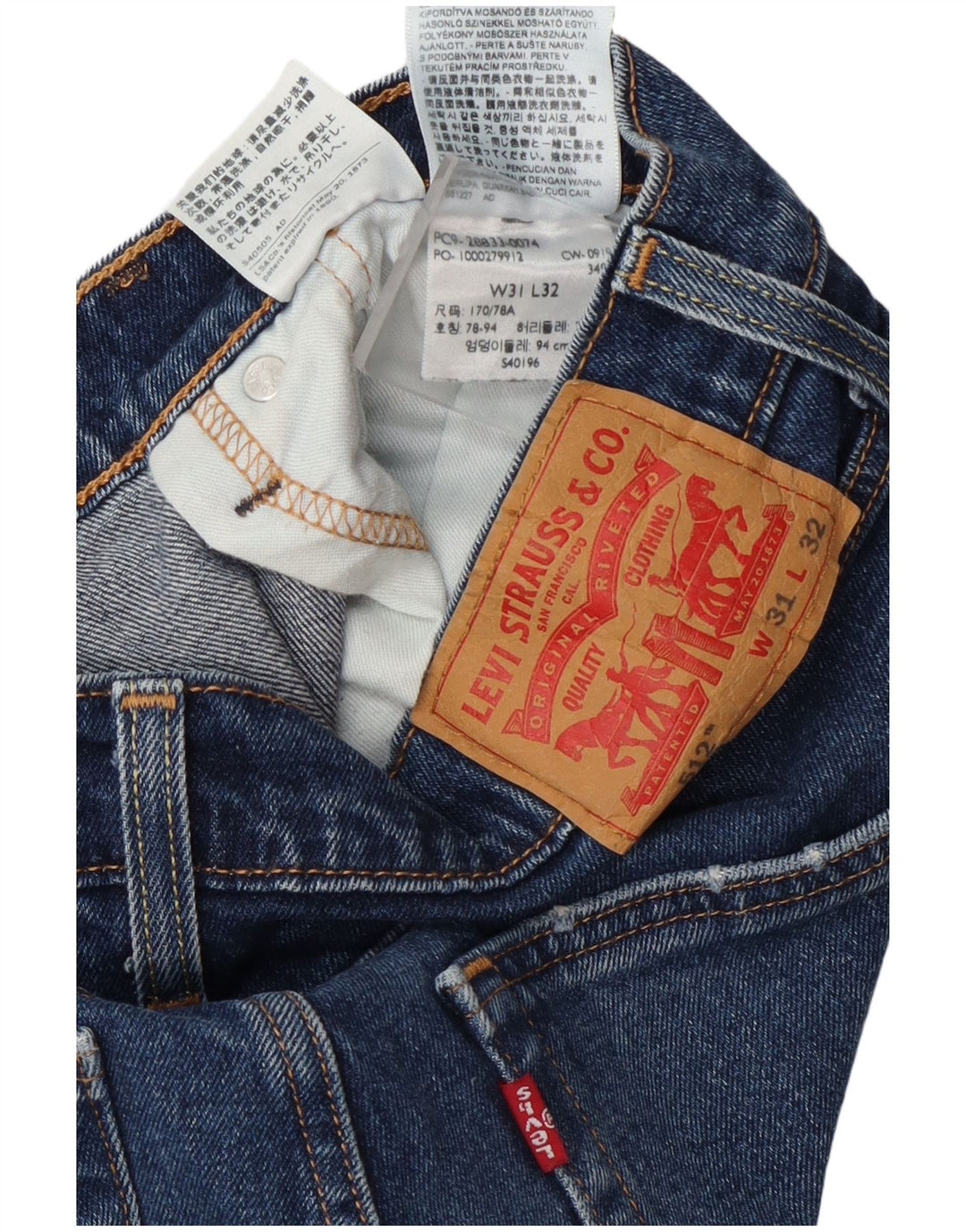 Levi's Herre 512 Tapered Slim Jeans W31 L32 Blå Bomuld