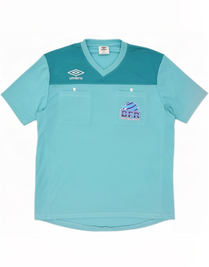 Umbro Herre Grafisk T-Shirt Top XL Blå Colourblock Polyester