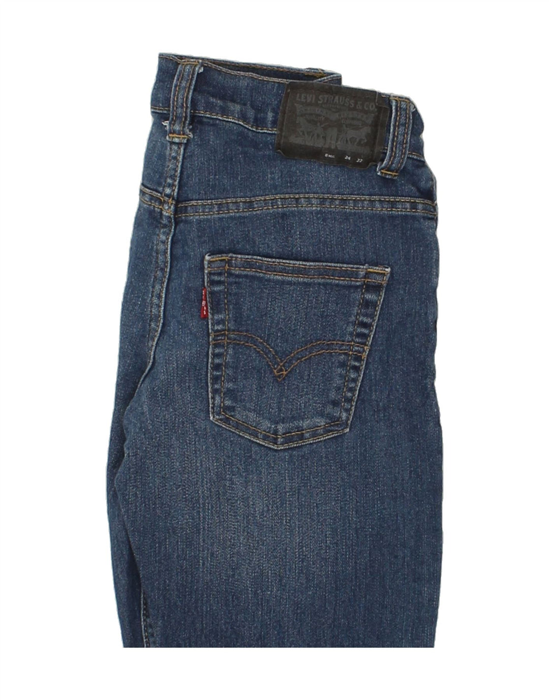 LEVI'S Boys 511 Slim Jeans 7-8 Years W24 L22 Navy Blue Cotton Vintage Levi's and Second-Hand Levi's from Messina Hembry 