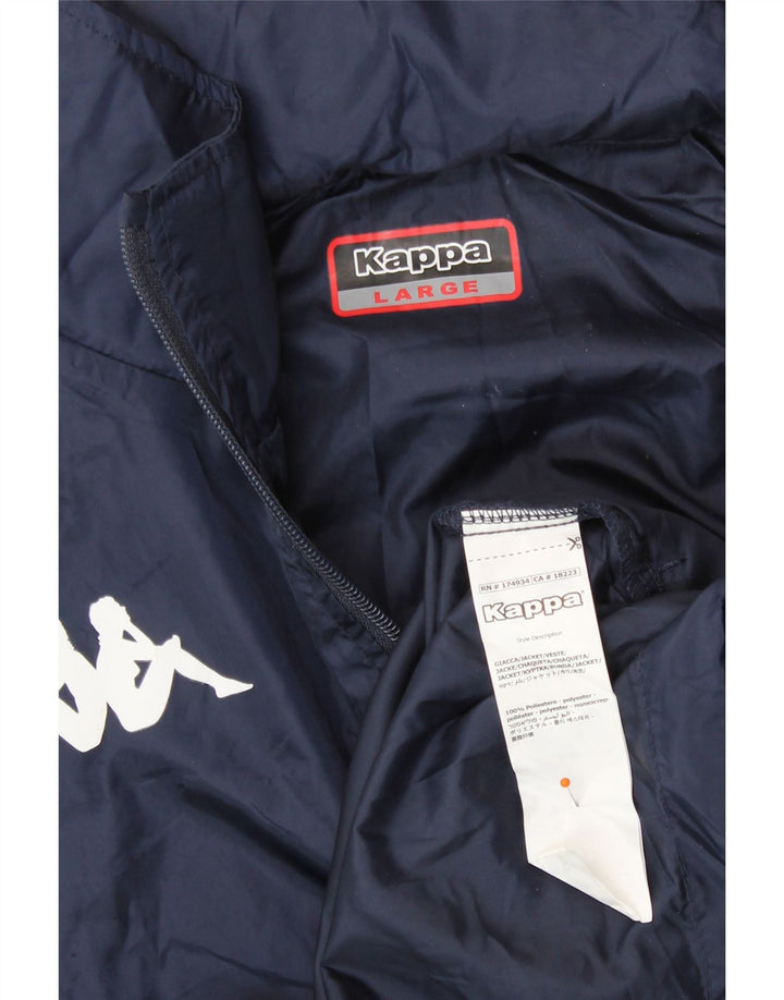 KAPPA Herre Windbreaker Jacket UK 40 Large Navy Blue Polyester