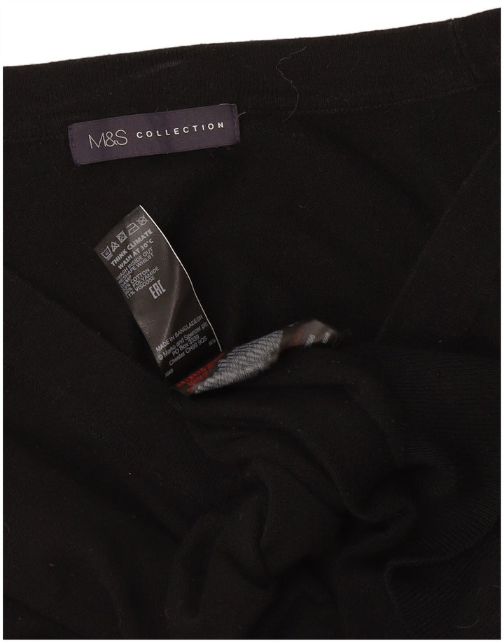 Marks & Spencer Dame V-hals sweater UK 16 Stor sort bomuld