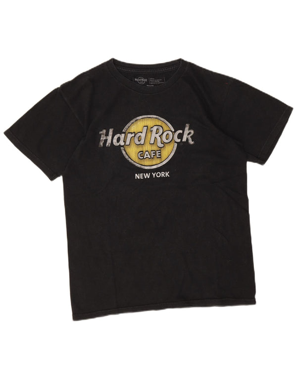 Hard Rock Cafe Herre New York Grafisk T-Shirt Top Lille Sort Bomuld