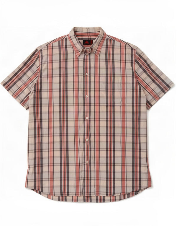 Kappa Mens Short Sleeve Shirt 2XL Multicoloured Check Cotton