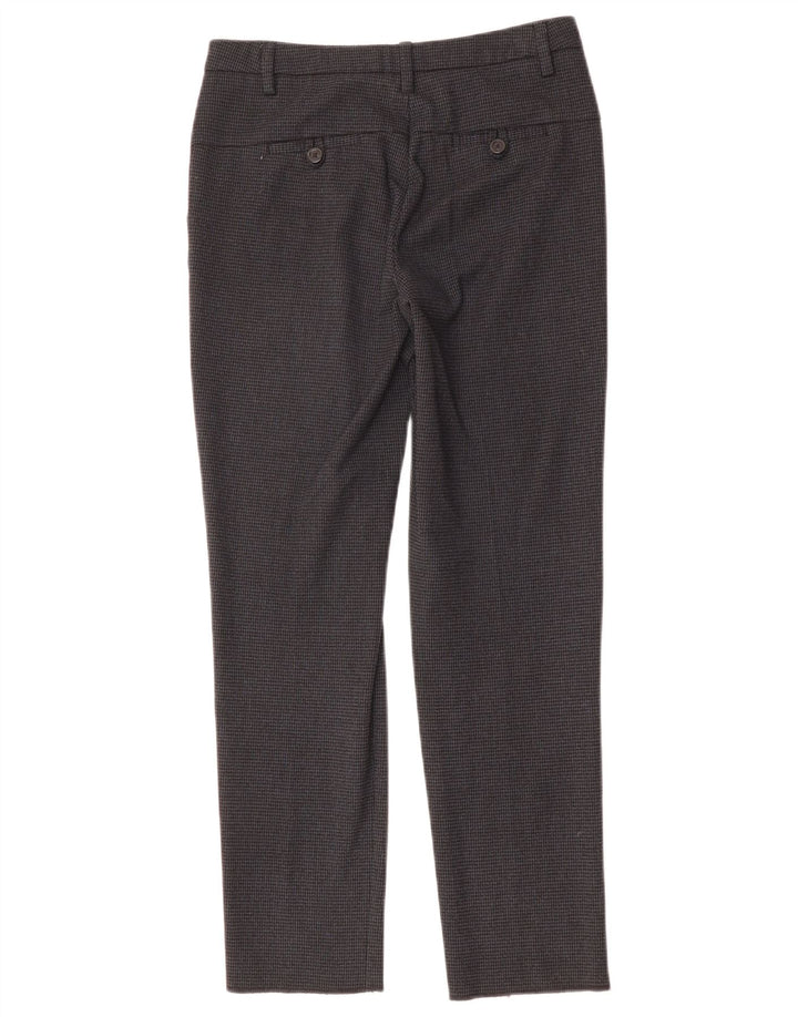 BENETTON Dame Slim Suit Bukser UK 6 XS W28 L27 Sort Houndstooth