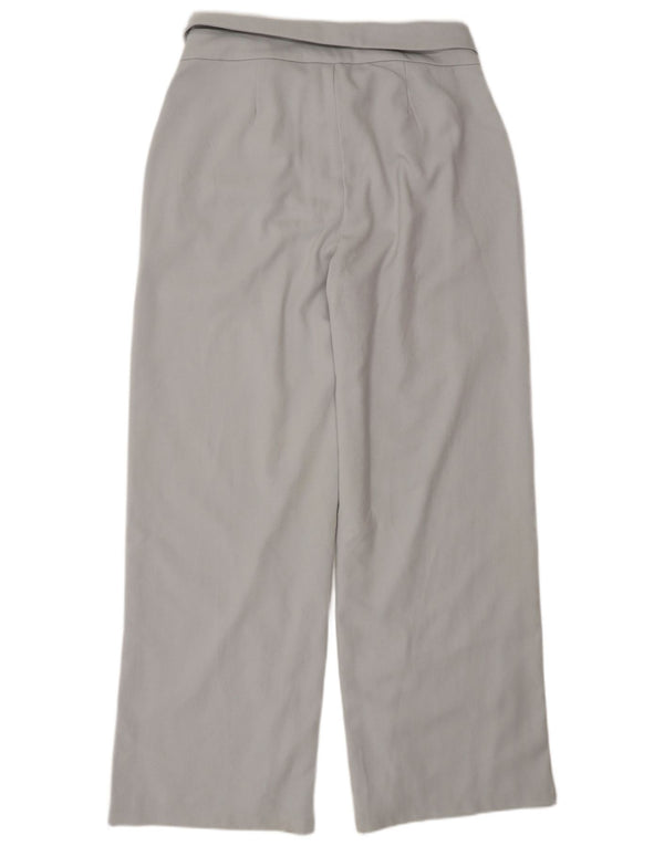 Hollister jakkesætsbukser med brede ben til kvinder med høj talje US 10 Large W30 L32 Grå