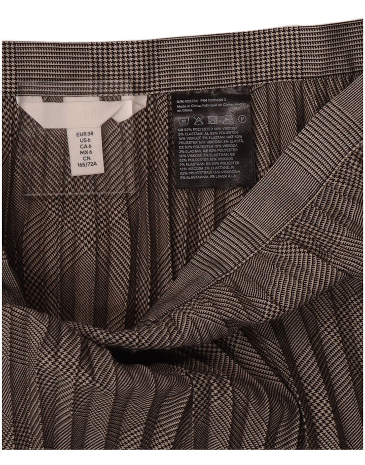 H&M Kvinde Kniv Plisseret nederdel EU 38 Medium W28 Grå Houndstooth Polyester