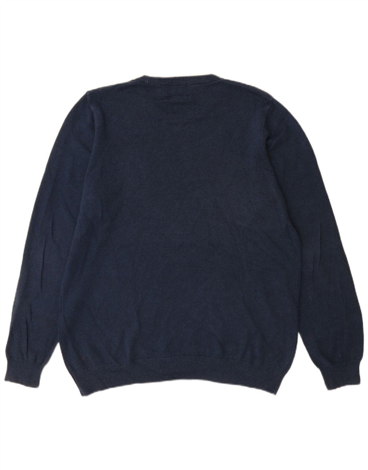 Marks & Spencer Herre sweater med rund hals, stor marineblå bomuld