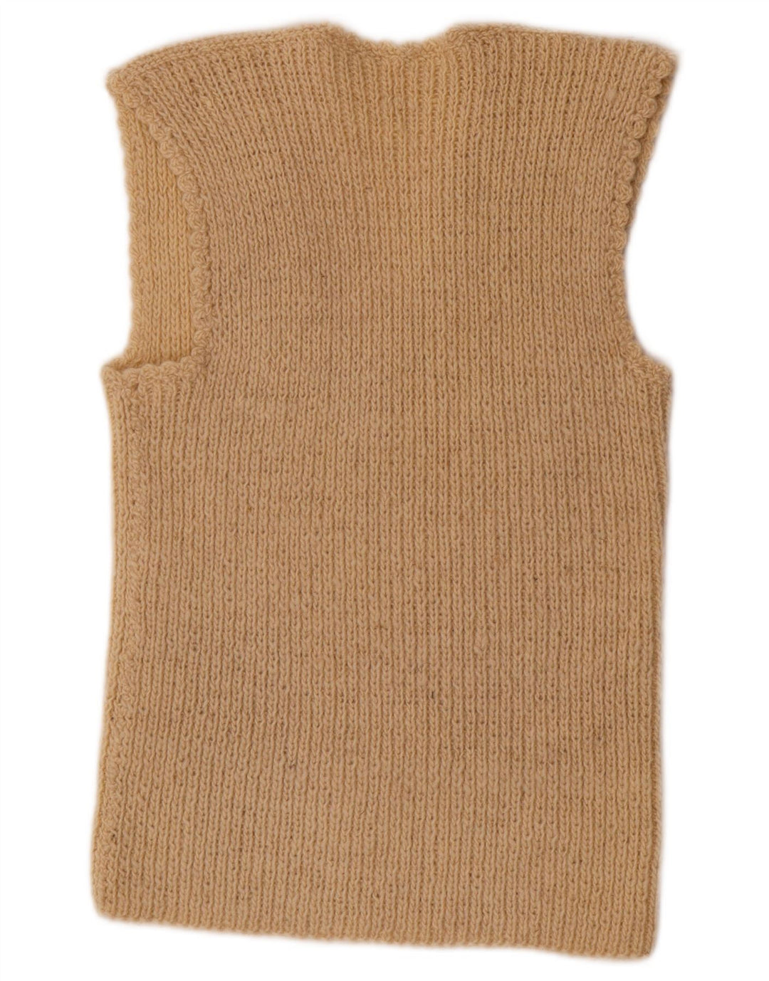 VINTAGE Dame Vest Tank Top UK 12 Medium Beige