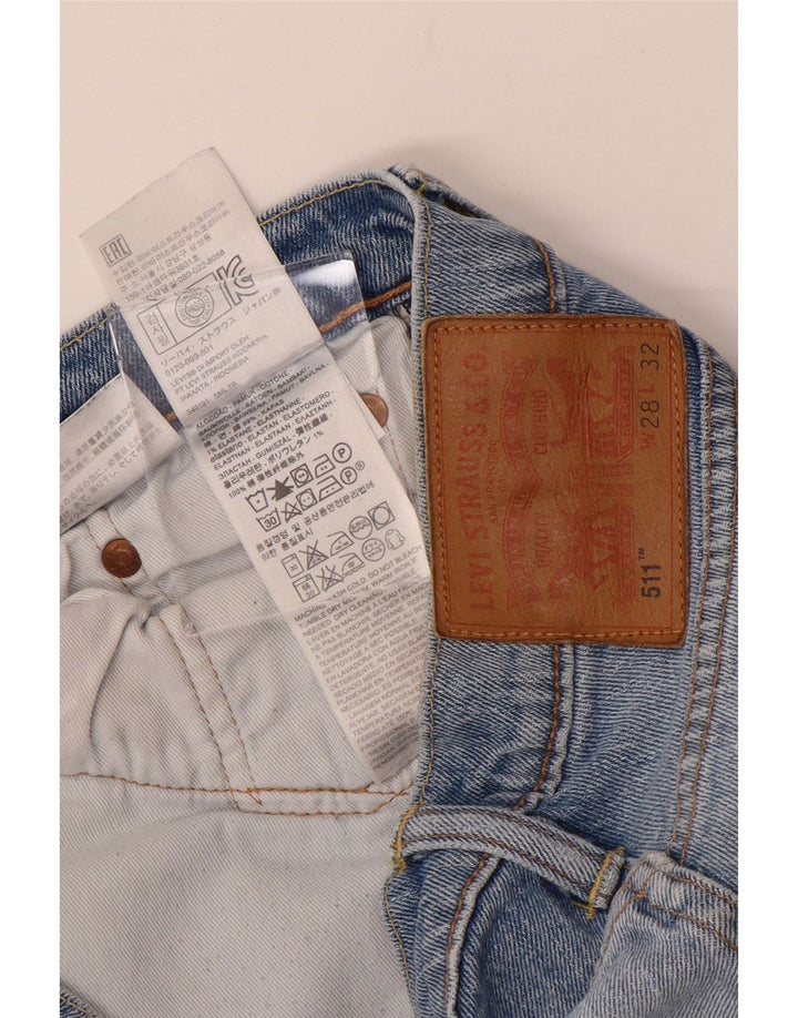 LEVI'S Herre 511 Slim Jeans W28 L32 Blå Bomuld