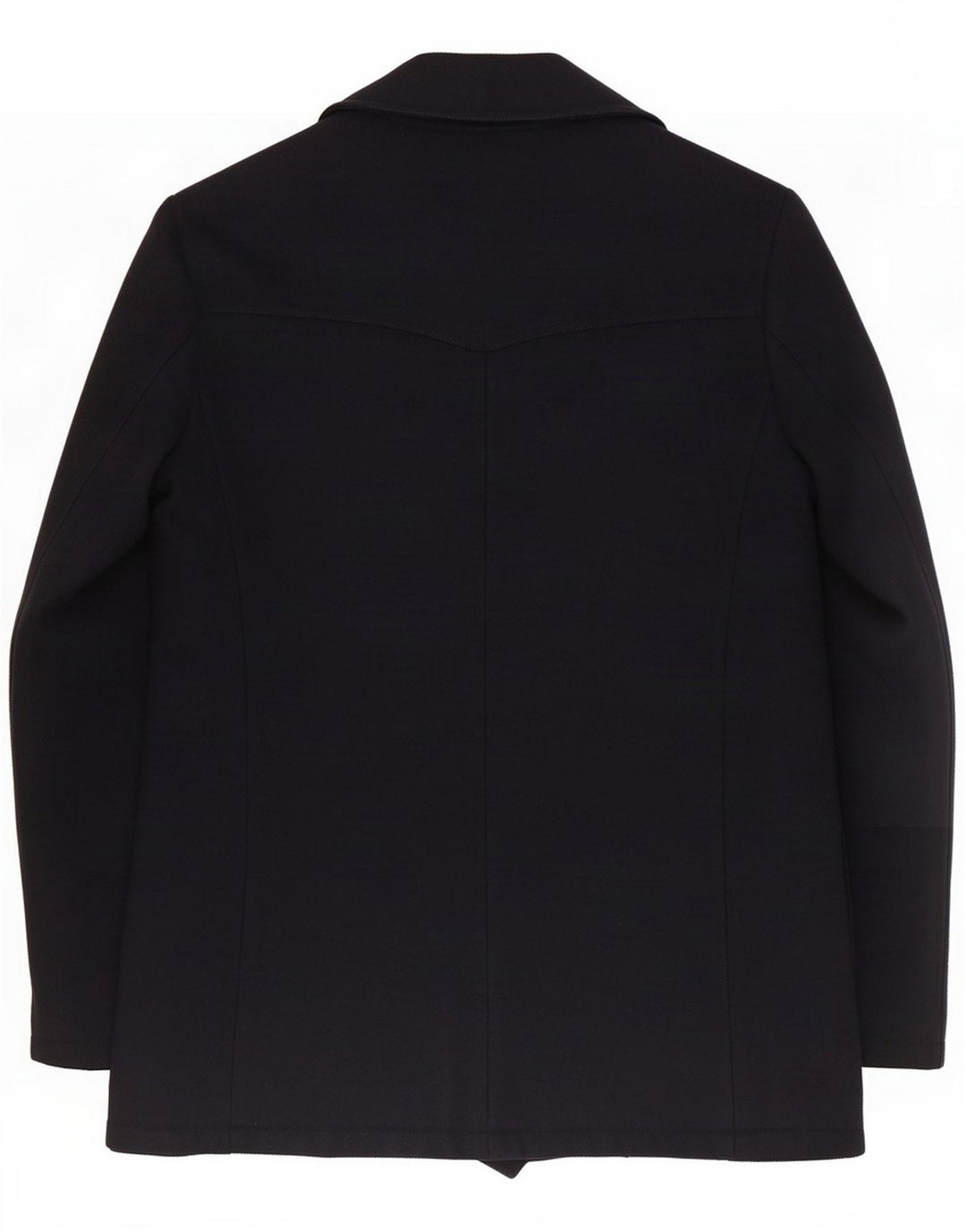 Vintage Dame Dobbeltradet Pea Coat UK 14 Medium Navy Blue Wool