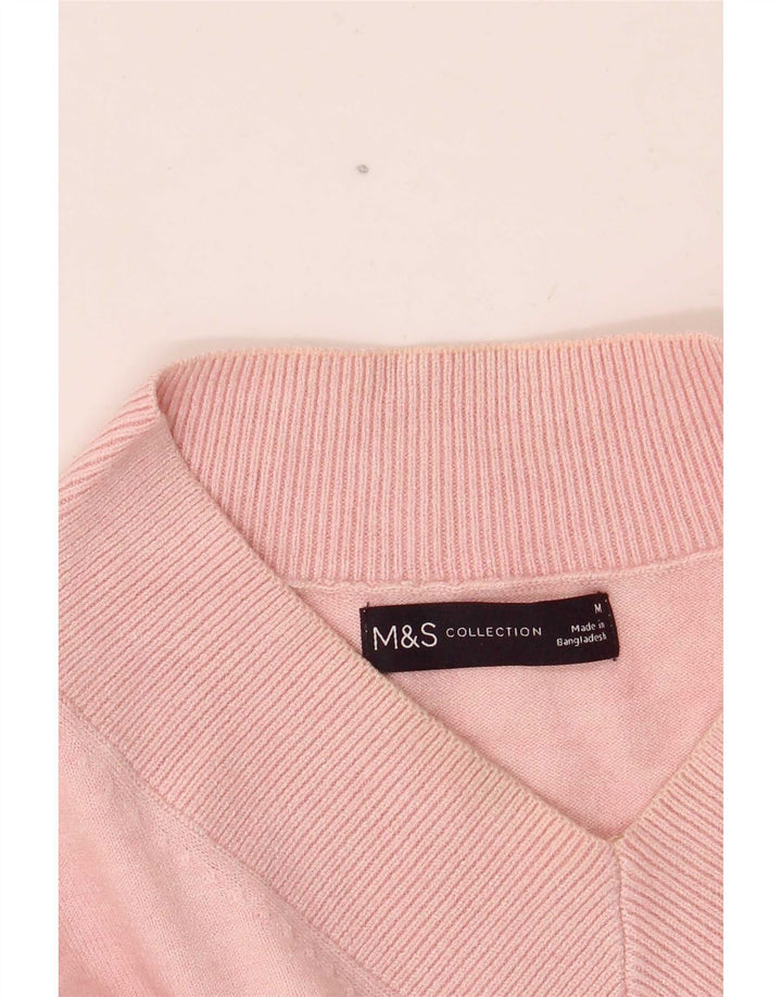 Marks & Spencer Dame Oversized V-hals sweater UK 14 Medium Pink