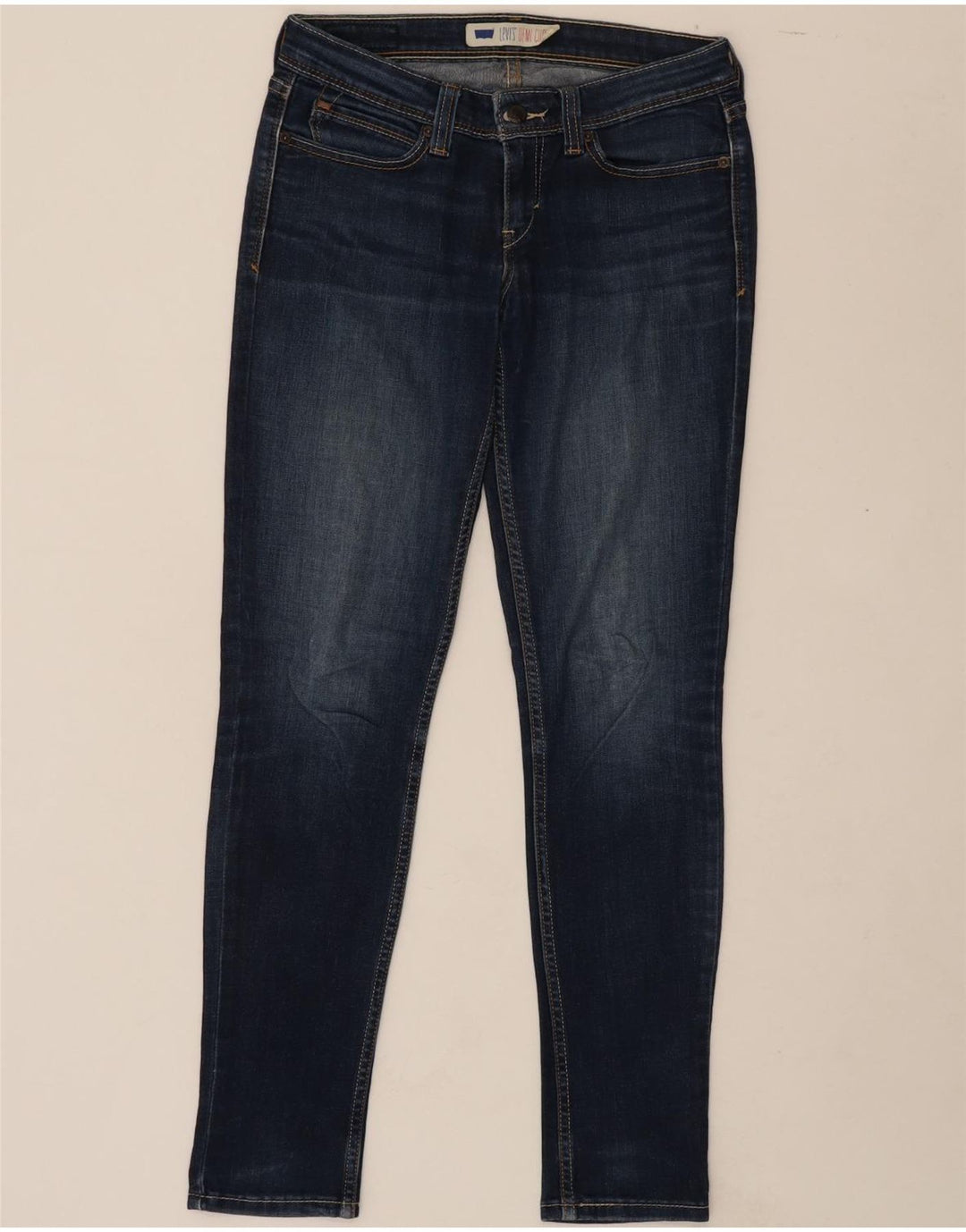 LEVI'S Womens Skinny Jeans US 7 Medium W30 L31 Navy Blue Cotton Vintage Levi's and Second-Hand Levi's from Messina Hembry 
