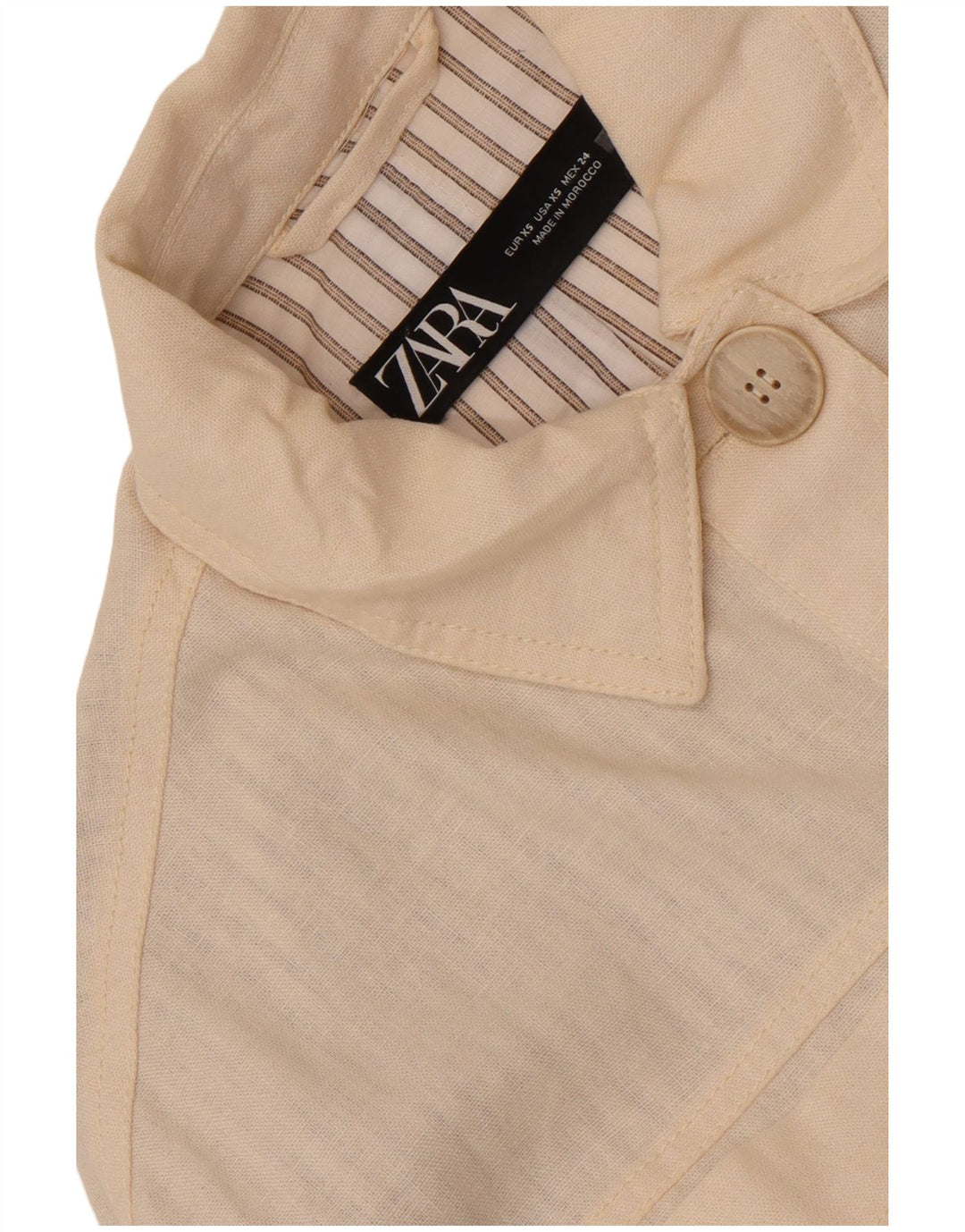 Zara Womens Crop Oversized Bomber Jacket UK 6 XS Off White
