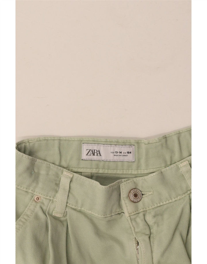 ZARA Pegged Chino Shorts 13-14 år W26 Grøn