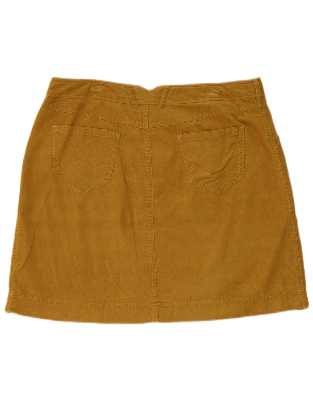 WHITE STUFF Dame Mini Corduroy Nederdel UK 12 Medium W32 Gul Bomuld