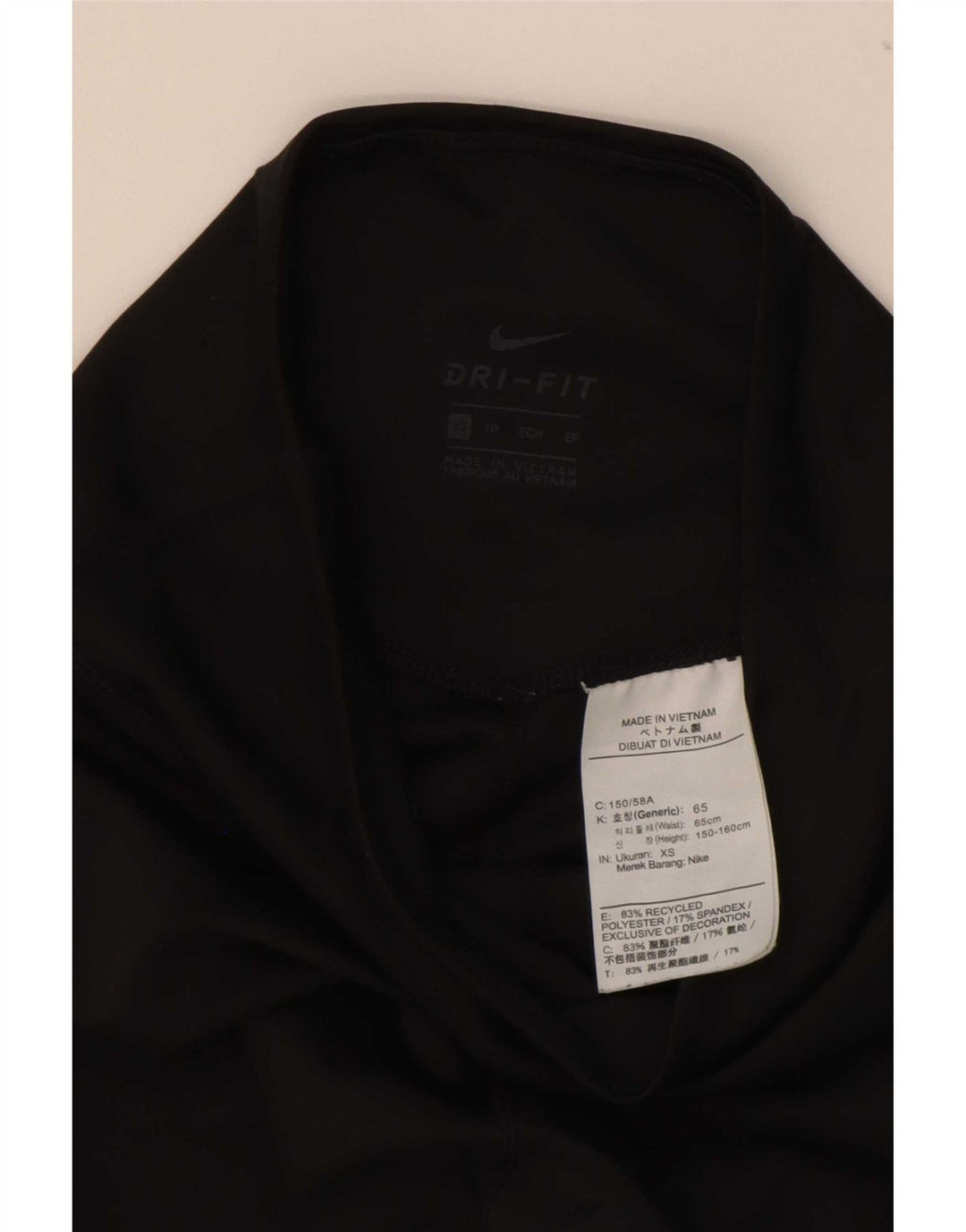 Nike Dame Dri Fit Grafiske Leggings UK 4 XS Sort Polyester
