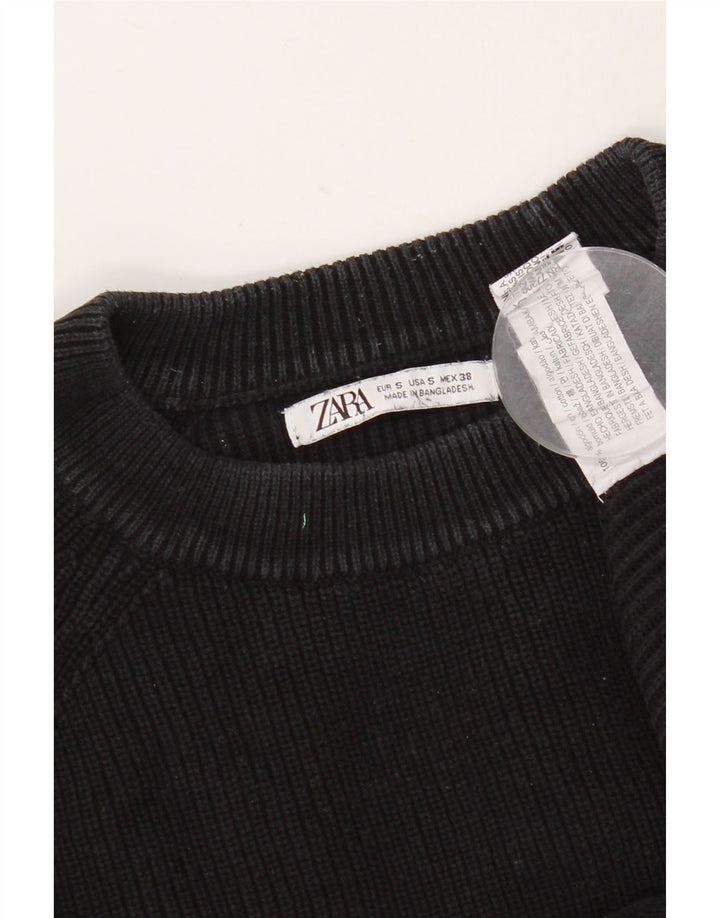 Zara Herre sweater med rund hals, lille sort bomuld