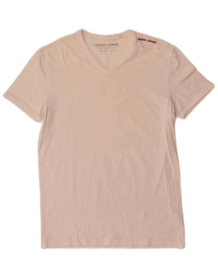 Guess Herre T-Shirt Top Stor Hvid Bomuld