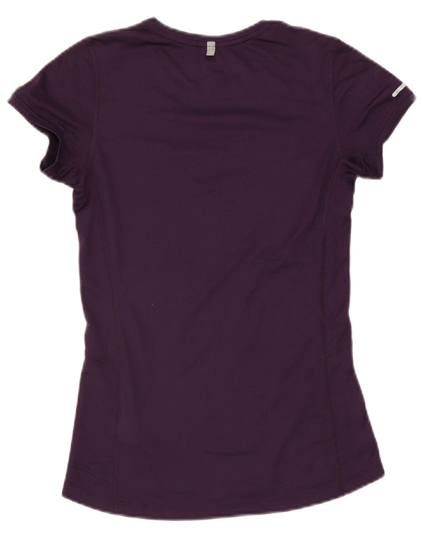 Nike Dame Dri Fit T-Shirt Top UK 6 XS Lilla Polyester
