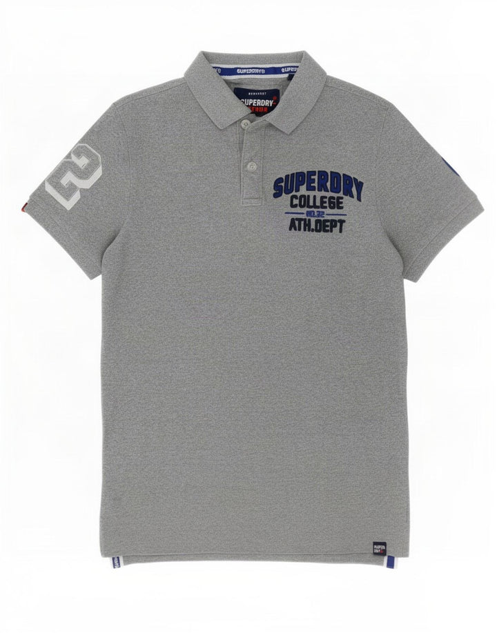 Superdry Grafisk poloshirt til mænd mellemgrå bomuld