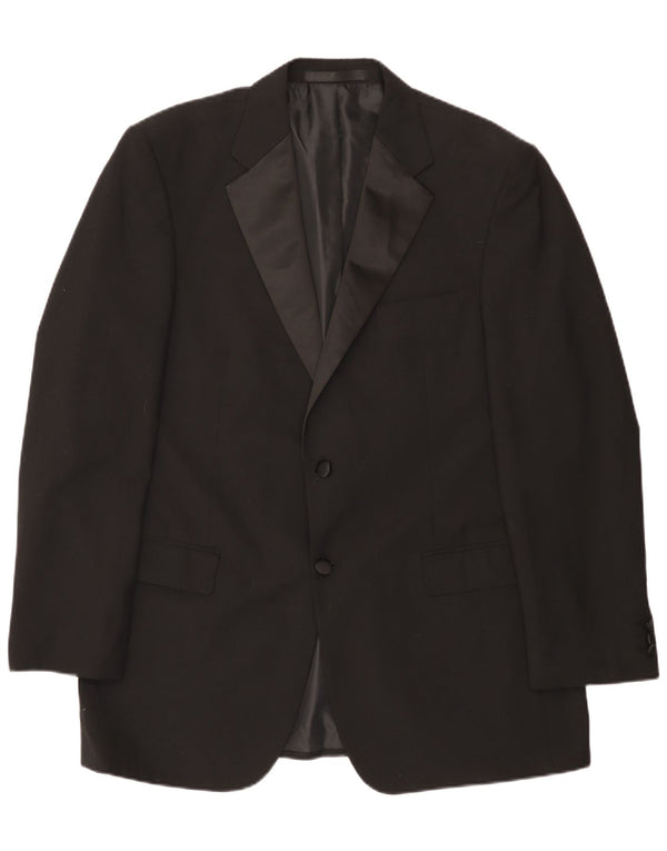 Marks & Spencer Herre 2-knaps blazerjakke UK 42 Stor sort polyester