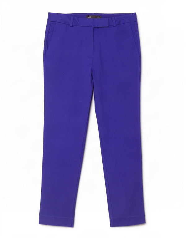Marks & Spencer Dame Slim Cropped Trousers UK 10 Small W28 L25 Blue